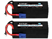 HRB 2PCS 4S 14.8V 6000mAh 50C Hardcase Lipo Batterie pour RC Drone Hélicoptèr...