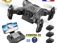 Mini Drone Caméra HD 4K WiFi 3 Batteries hélicoptère Rc Pliable Haute Qualité
