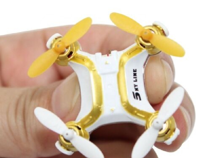 Mini drone de poche, intégré dans la télécommande, 2,4GHz, jaune