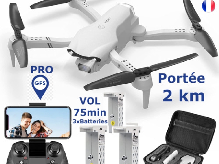 Nouveau!! Drone Pro GPS Double caméra Follow WIFI 5G GYRO VOL=75min 2km 
